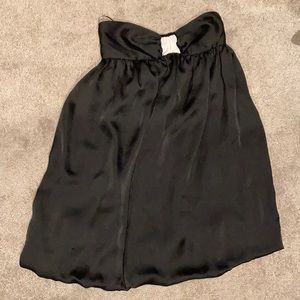 Zara black and white strapless dress